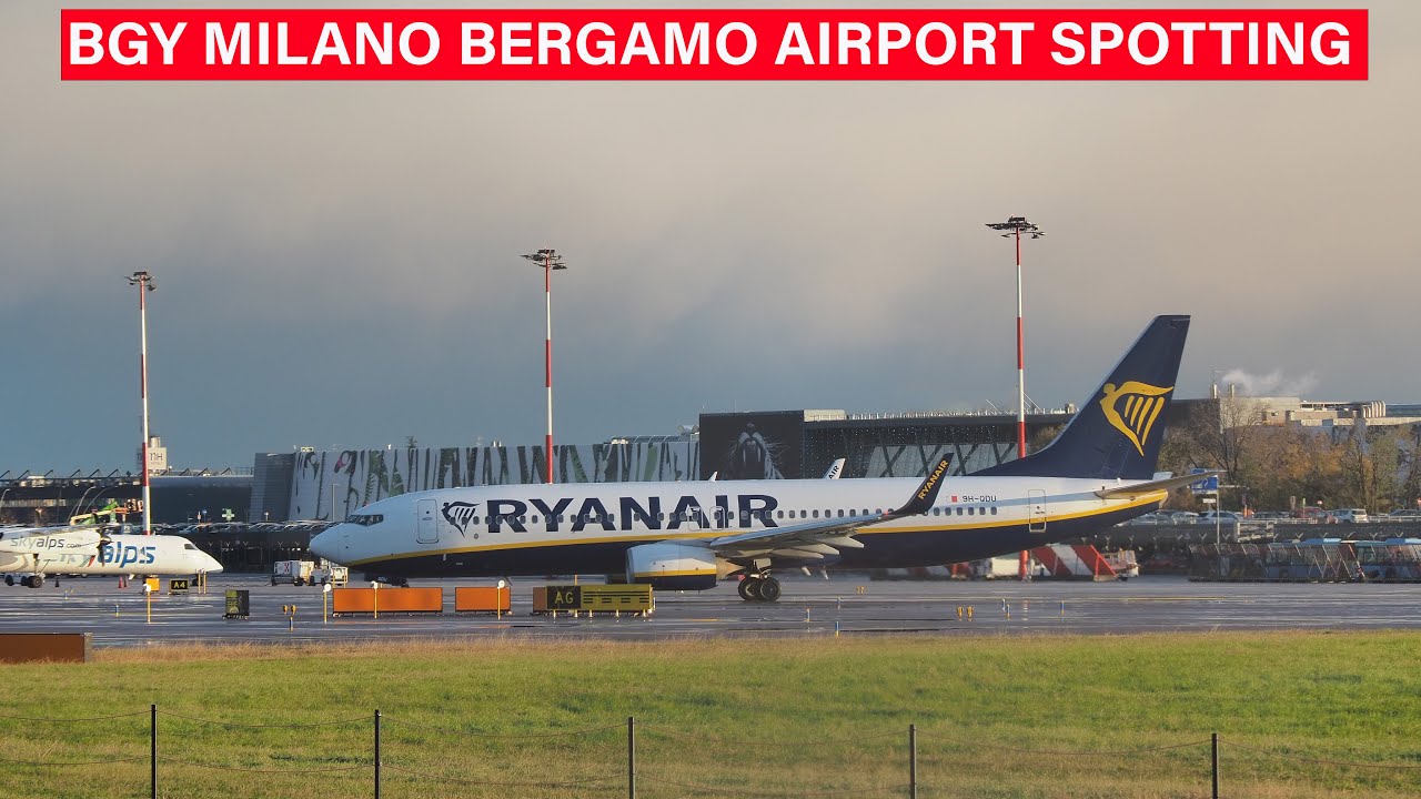 BGY MILAN BERGAMO AIRPORT - PLANE SPOTTING - RYANAIR - PEGASUS TAKEOFFS