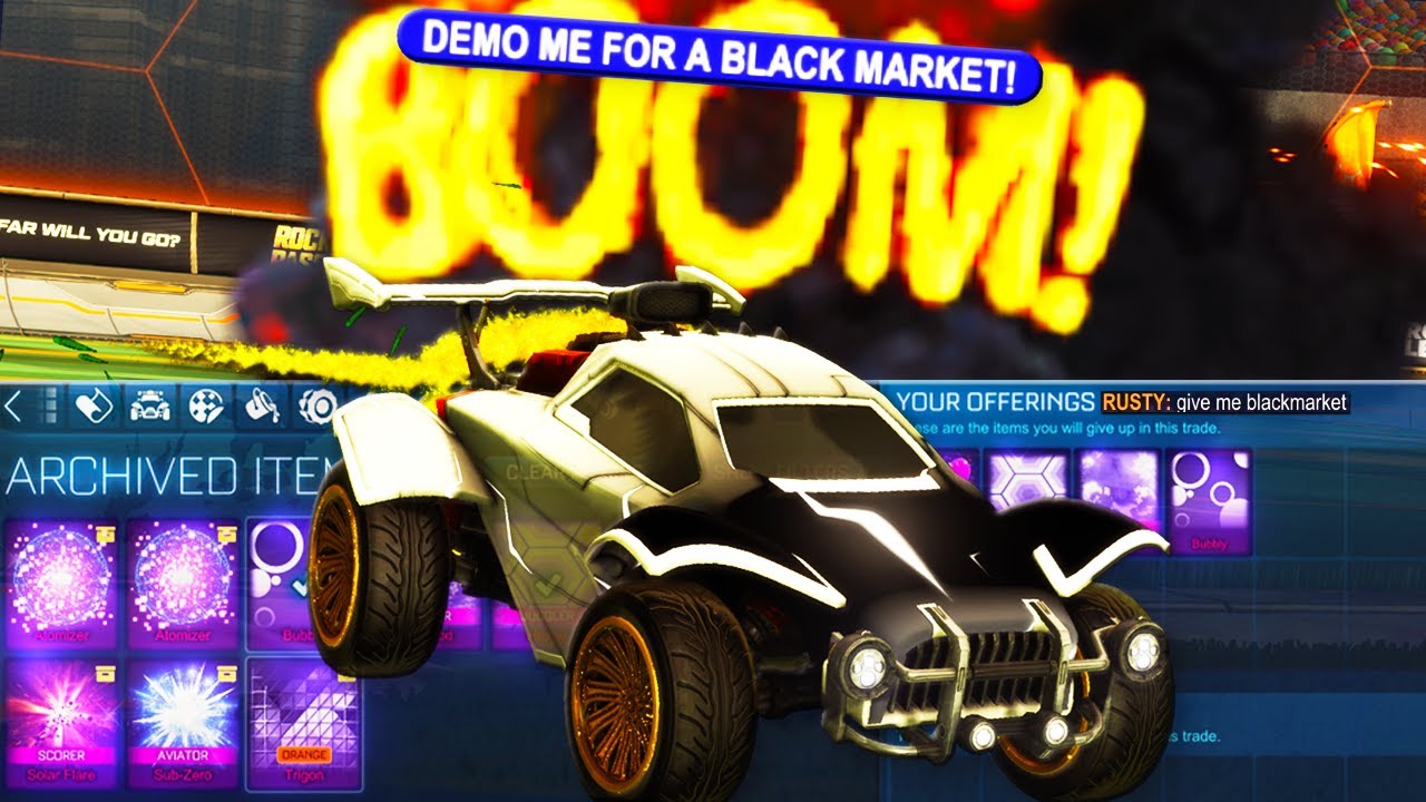 I Changed My Name To "DEMO ME FOR A BLACK MARKET" in Ranked Rocket League...