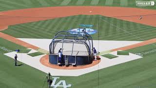 Dodgers pregame: Mookie Betts takes batting practice at Dodger Stadium