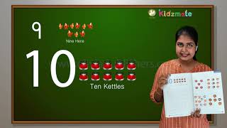 Numbers  9, 10 - Kidsmate LKG Term 1 Mathematics - Olivia Digital Education Program.