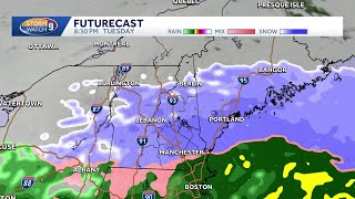 New Hampshire hourly weather: Track snow, wintry mix, rain for Tuesday evening