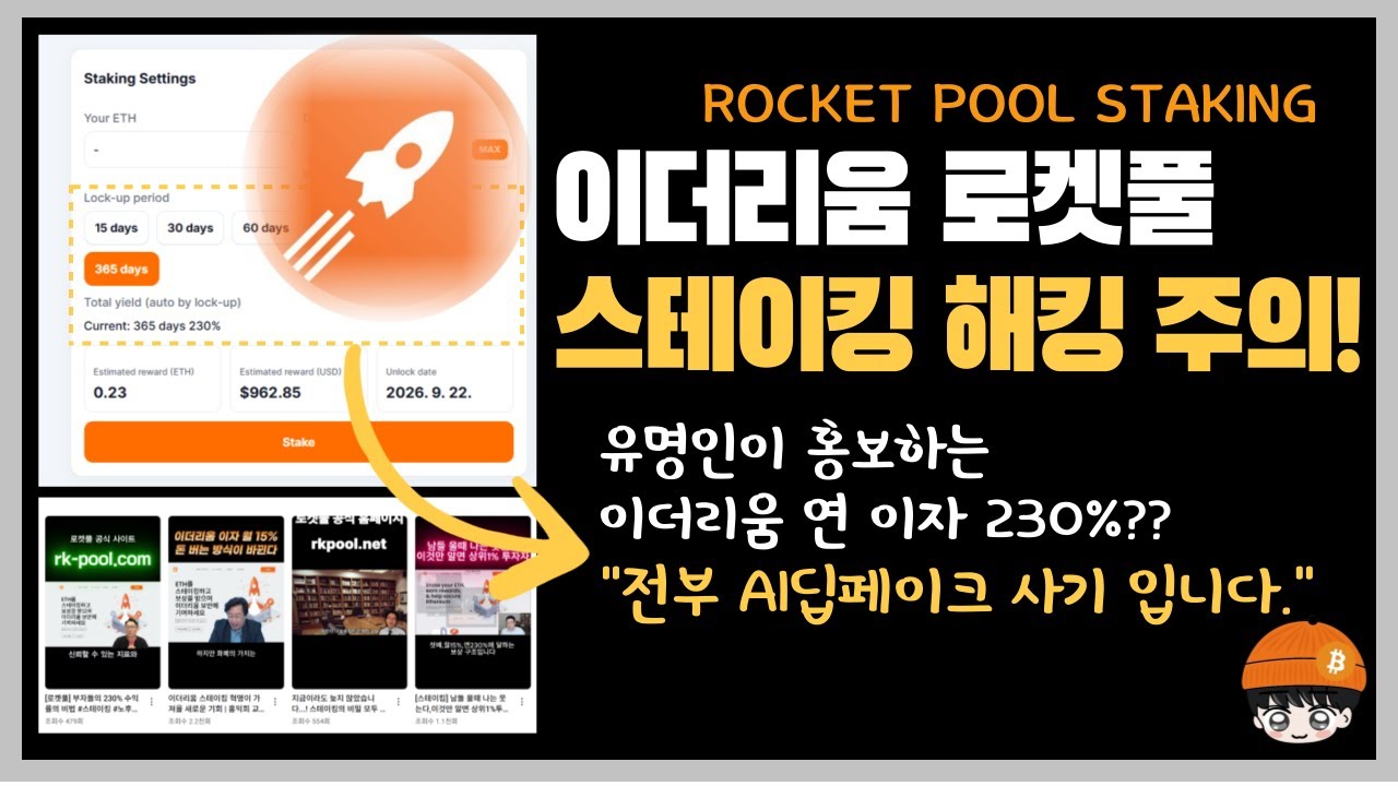 연이자 200% 로켓풀 이더리움 스테이킹 사기 사례