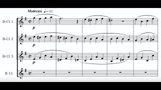 'Bachiazzola'  for clarinet quartet (score on video)