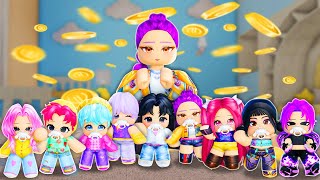 RUMI STARTS A K-POP RICH FAMILY WITH NONUPLETS IN ROBLOX! (Kpop Demon Hunters)