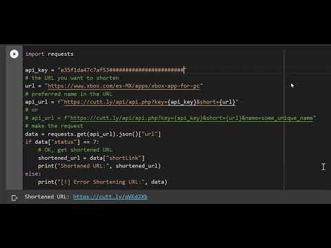 Acortador de links(urls) usando el api de cuttly y python 3