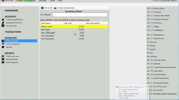 Creating manufacturing entry in Book Keeper Windows