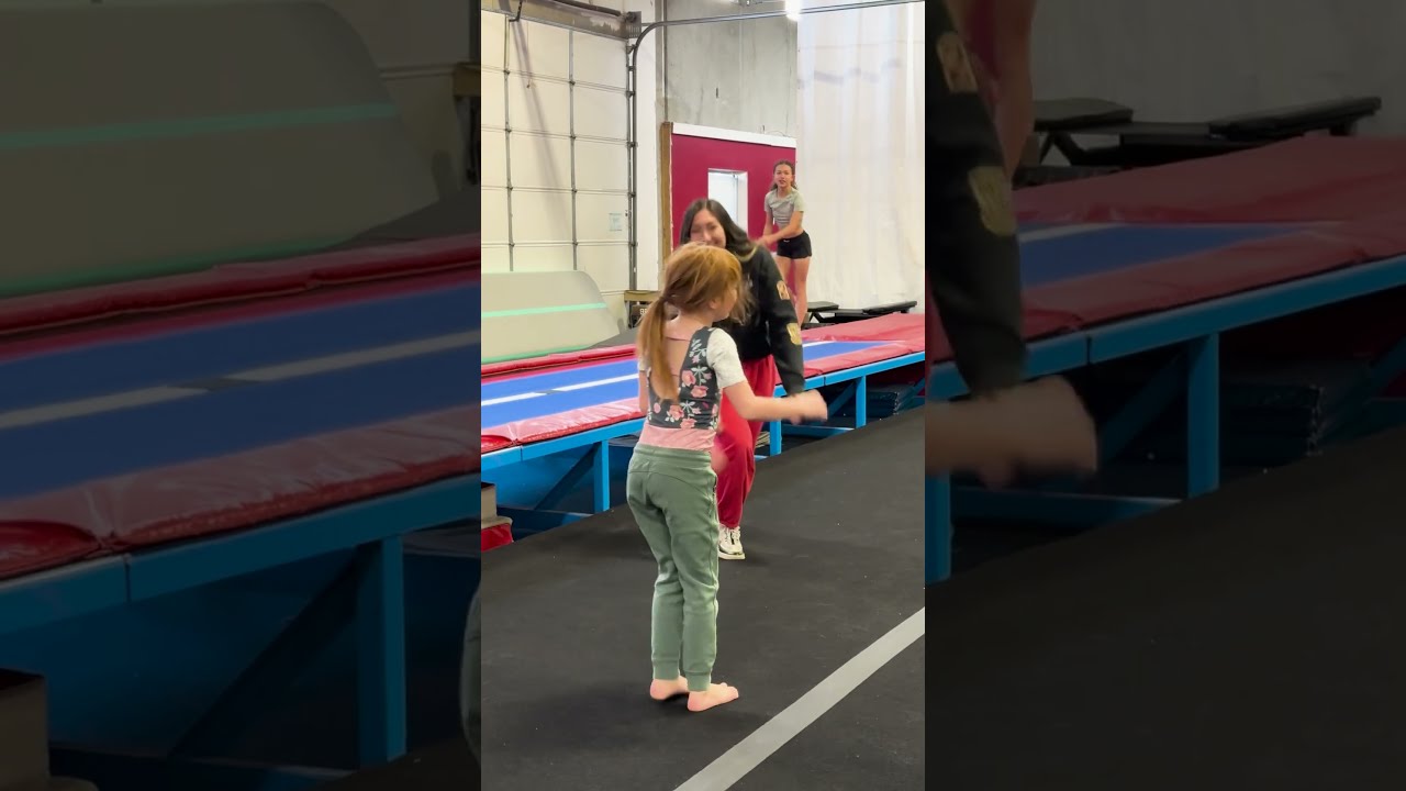ADLEYS TUMBLiNG SCHOOL Adley Practices Her Flips Tricks At The Gymnastics Class Shorts