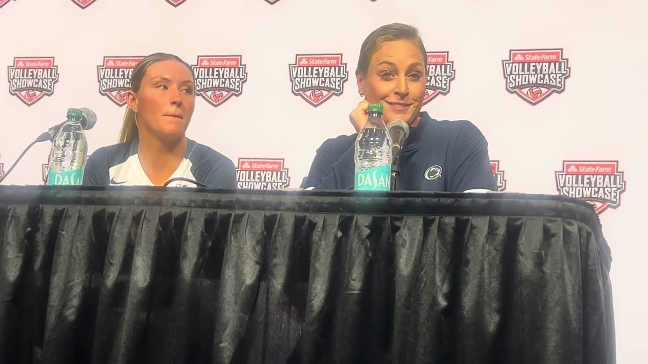 Penn State Volleyball HC Katie Schumacher-Cawley, MB Maggie Mendelson Speak After Upset Loss | NSN