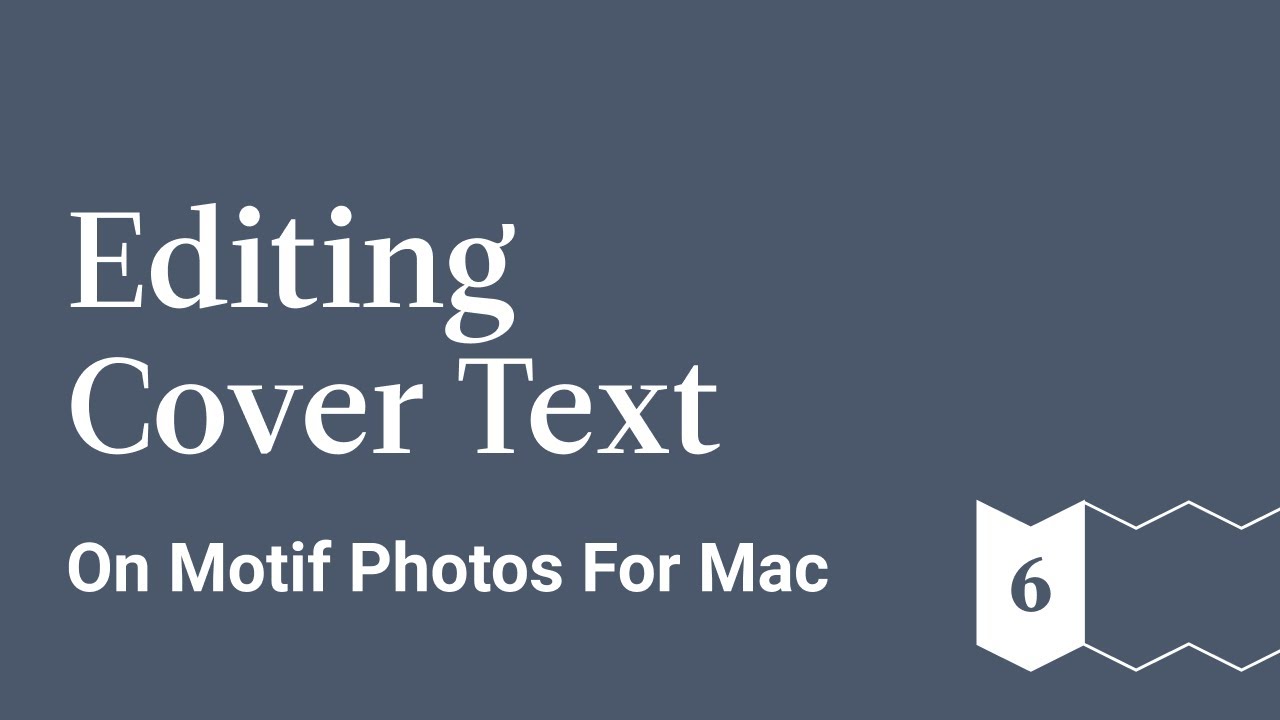 Editing Cover Text - Motif Photos for Mac - Ep 6