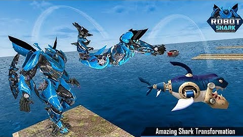 Shark Robot Transformation Game 2021: Shark Robot Attack Battle - Android Gameplay