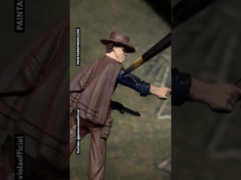 Army Men Painting, American Wild West Cowboy, Clint Eastwood, 1/32, Austin Miniatures