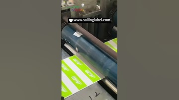 Custom labels being die cut #label #quality #die cut #inventory #factory #material #workshop