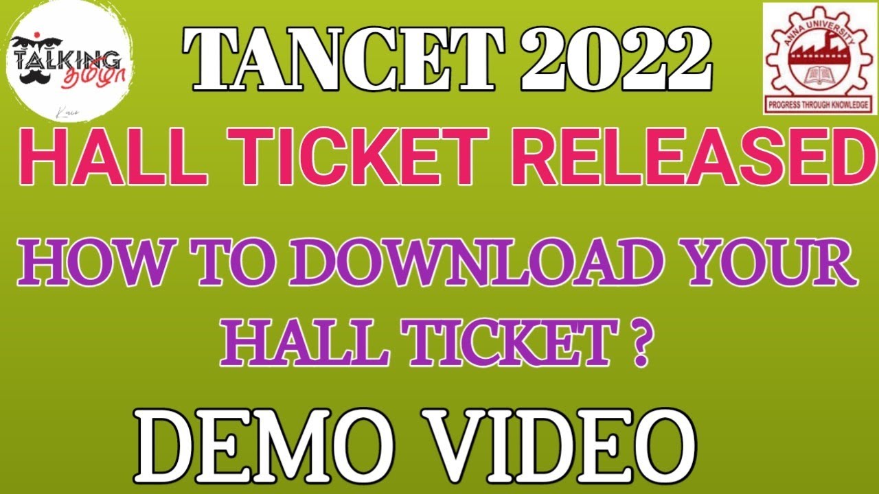 TANCET 2022 || HALL TICKET RELEASED || HOW TO DOWNLOAD HALL TICKET? || DEMO VIDEO 