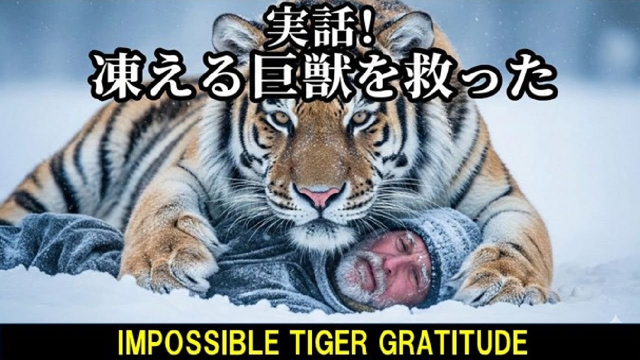 【実話】 70度で凍える巨大トラを助けた結果！数年後の恩返しに涙が止まらない #実話 #感動 #シベリアトラ #恩返し #動物の恩返し #巨大生物 #猛獣 #野生動物 #衝撃 #奇跡 #涙腺崩壊