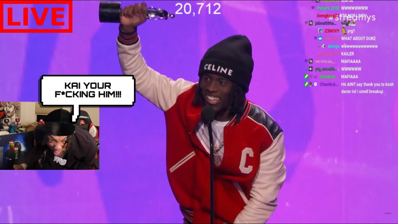 YourRAGE Reaction to Kai Cenat Winning Streamer Of The Year *LIVE ...