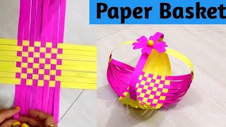Diy Paper Weaving Basket Easy Paper Basket
