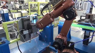 HWASHI 6-Axis 8kg Payload Fuel Tank Welding Robot with Double-Axis Rotary Positioner