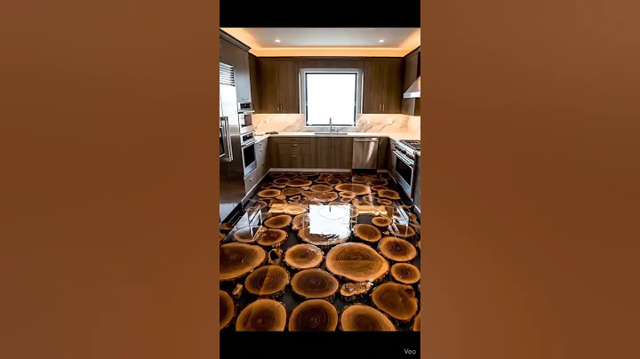 Incredible log end and epoxy flooring! 😱 #interiordesign #rustic #diy #explore #home #shorts