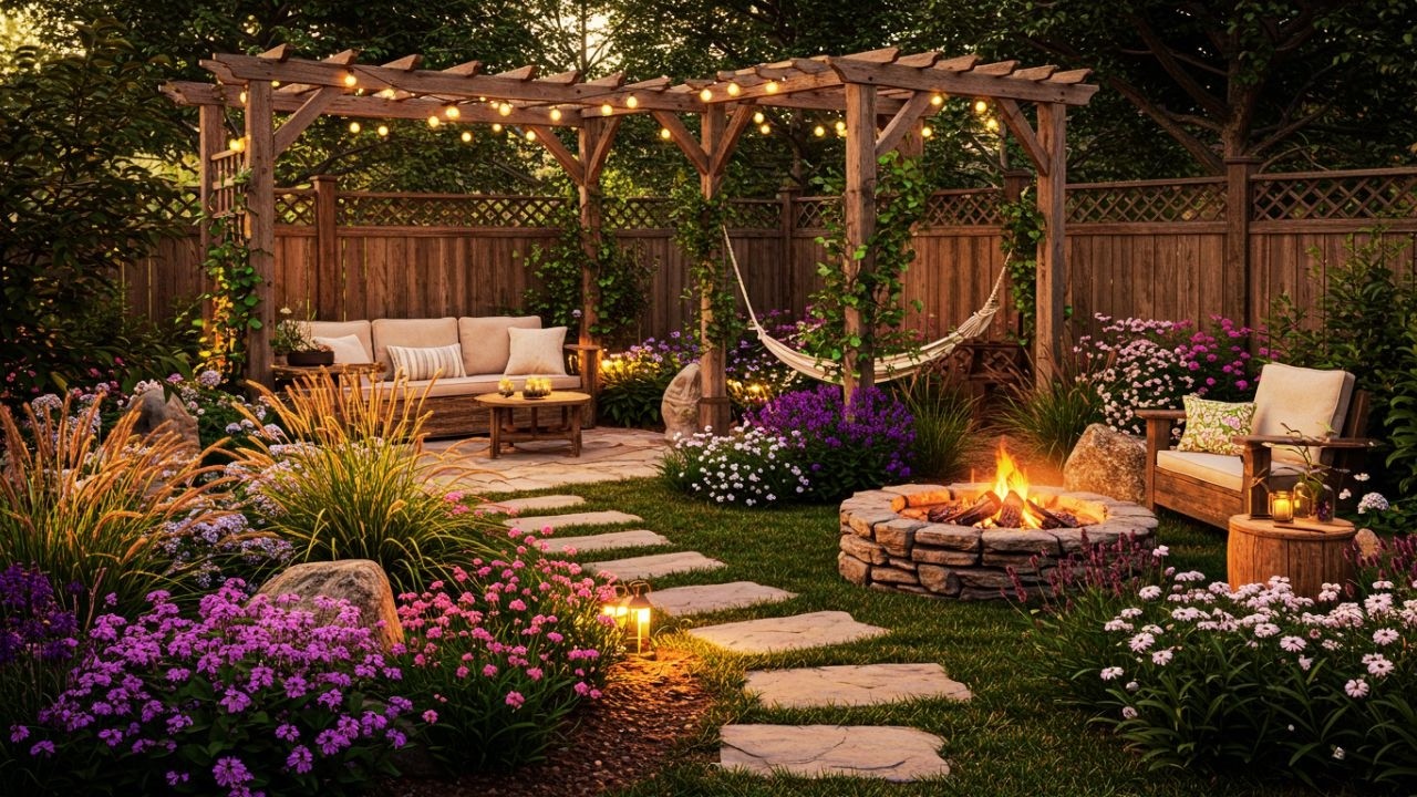 12 Cozy Backyard Retreat Ideas 2025 🌿 Rustic Landscape Small Gardens ...