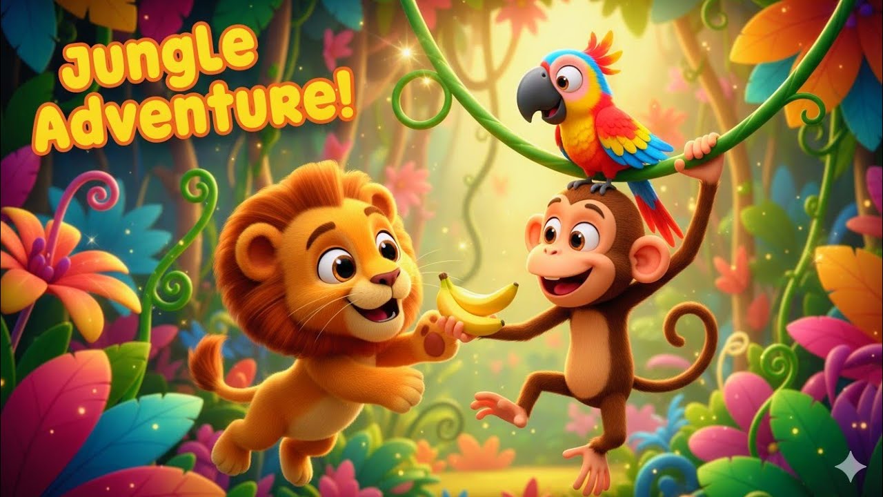 “Lion Cub Jungle Adventure! 🌟 Magic, Fun & New Friends – Animyra Kids 3D Cartoon”