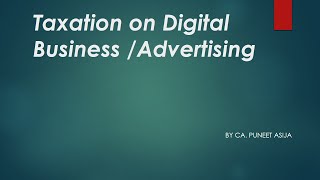 Taxation on Digital Advertising/Business