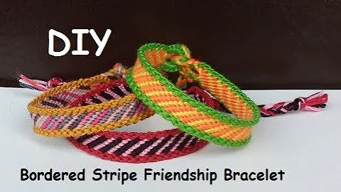 Bordered Candystripe Friendship Bracelet [Tutorial]