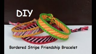 Bordered Candystripe Friendship Bracelet [Tutorial]