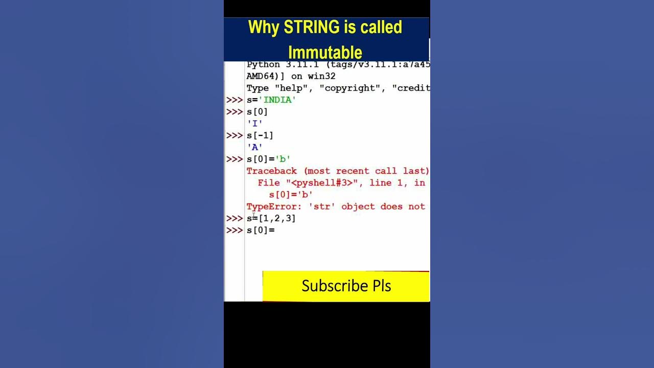 Why string is called immutable YouTube