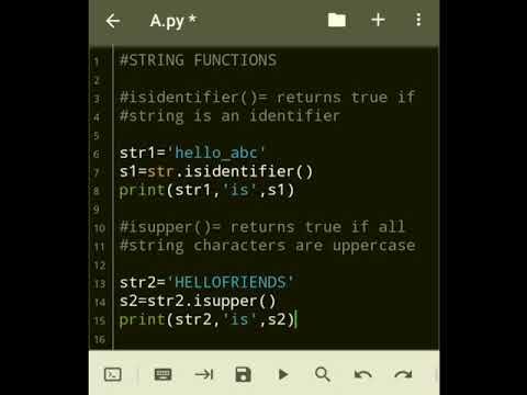 String inbuilt functions in #Python #Part5 #isidentifier( ) #islower ... image.