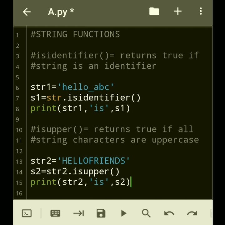 String inbuilt functions in #Python #Part5 #isidentifier( ) #islower ...