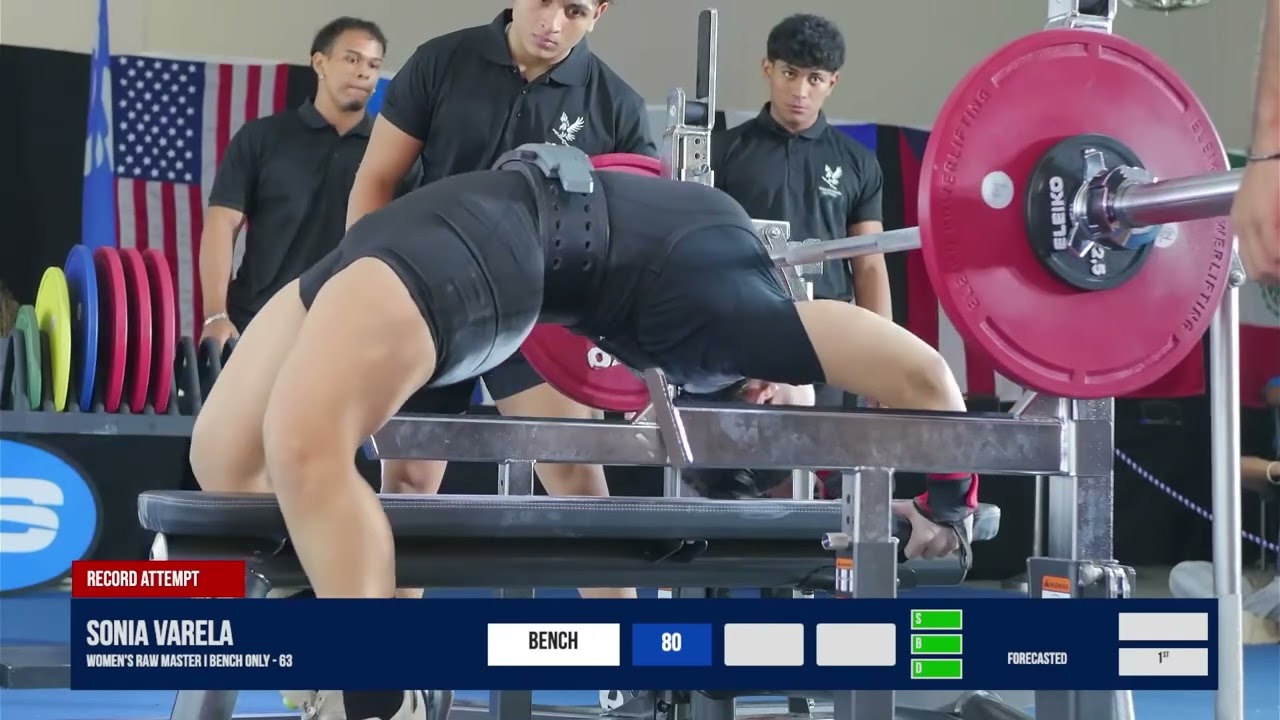 PRESS DE BANCA CON 80 KILOS / IPF/NAPF BENCH PRESS CHAMPIONSHIPS PANAMA CITY /SONIA VARELA