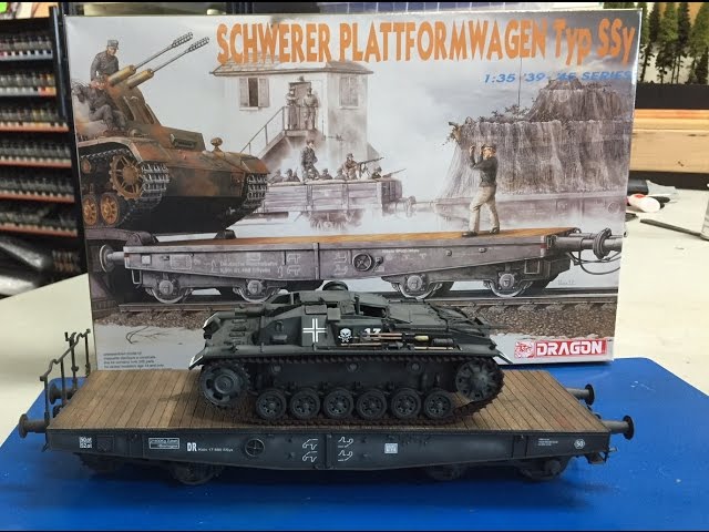 Building the Dragon 1/35 SSY Heavy flatbed rail car ,model train