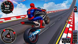 Superheros Bike GT Moto Stunt Race 3D - Mega Ramp Car Stunt Master Simulator - Android Gameplay screenshot 3