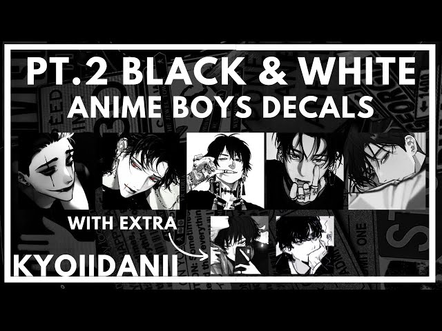 Black & White Anime Icon decals/decal Ids (For your Royale high Journal  ƪ(˘w˘)┐) 