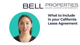 What to include in your California Lease, from Bell Properties California