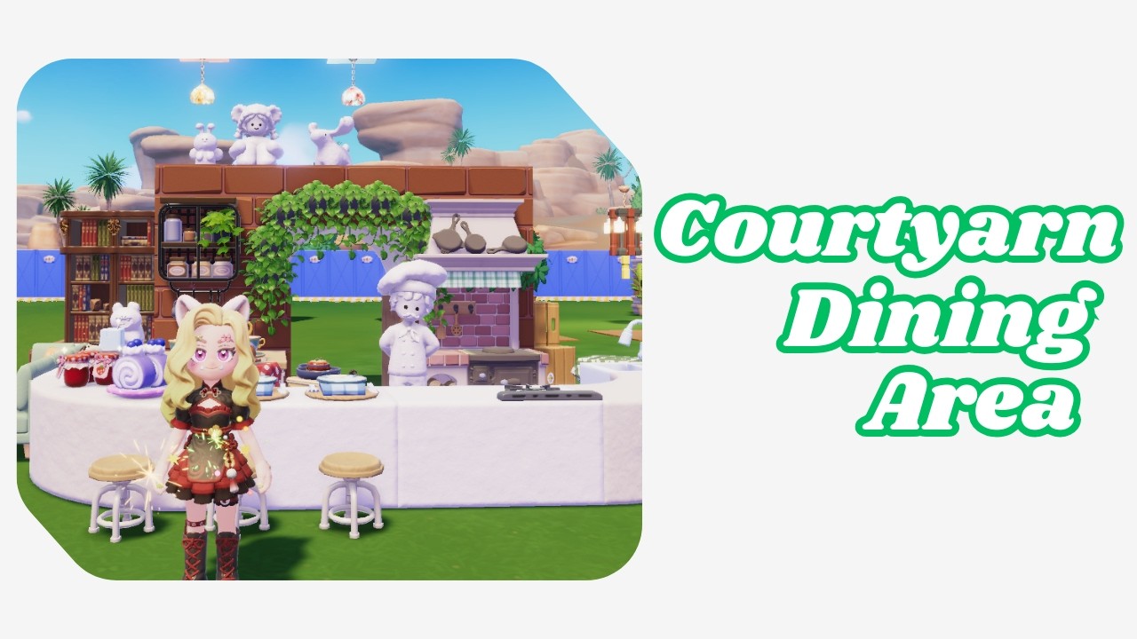 [ Heartopia ] How to Build a Courtyard Dining Area (with bug works on ...