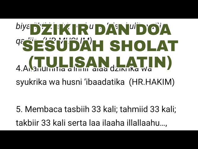 DZIKIR DAN DOA SESUDAH SHALAT 5 WAKTU (TULISAN LATIN) class=