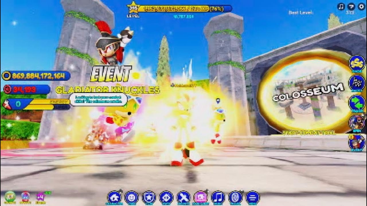 Sonic Speed Simulator Gladiator knuckles showcase