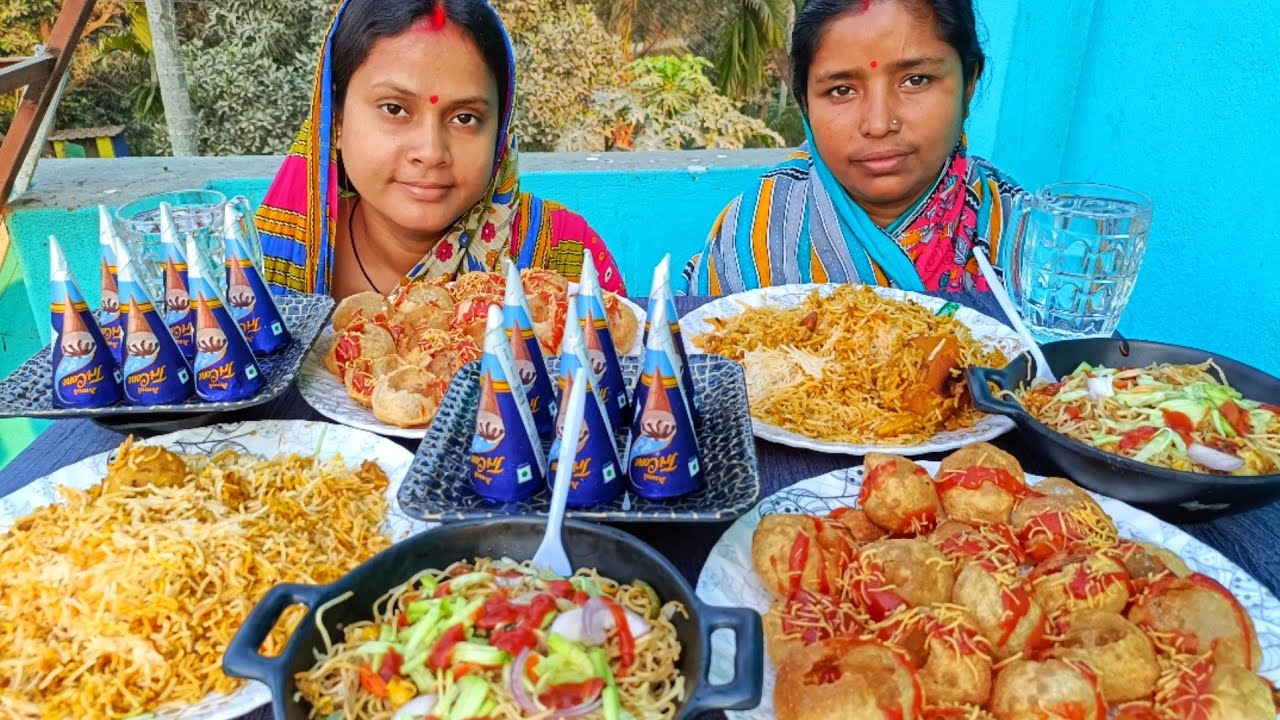 aloo biryani, chatni fuchka, cornetto, egg chaumin challenging video... with punishments🤮 #asmr