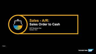 Sap Business One Version 100  Order To Cash Process Training