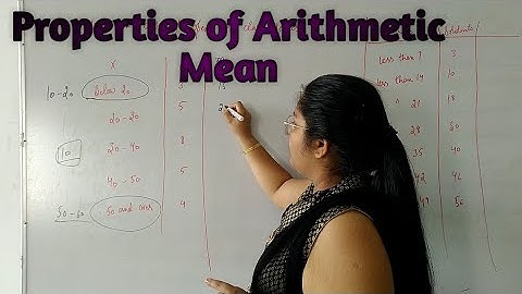 Mean in Inclusive and open end series, Properties of Arithmetic mean