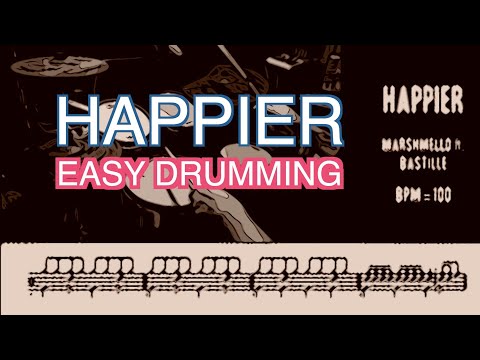 Happier | Marshmello Ft. Bastille | Easy Drumming | Shawn Drum Studio