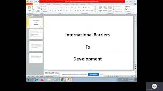 Barriers to development