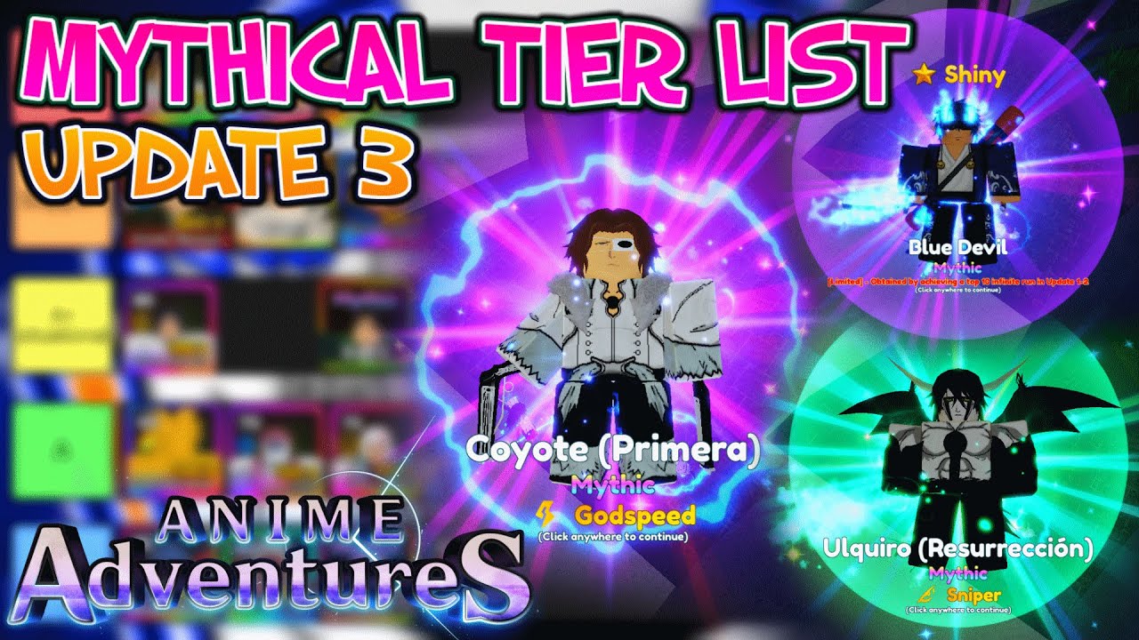 UPDATE 3.0) ALL MYTHIC UNITS TIER LIST ON ANIME ADVENTURES!