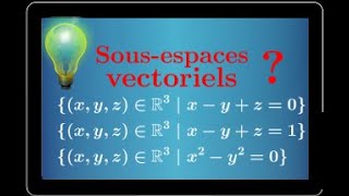 Exercice sous espace vectoriel de R^3 • Les parties suivantes sont-elles des sev de R^3? sup prépa