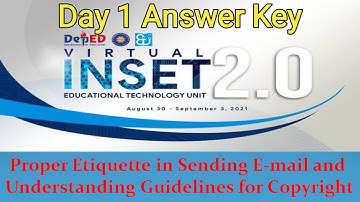 ANSWER KEY | Day 1 Virtual INSET Proper Etiquette In Sending E-Mail