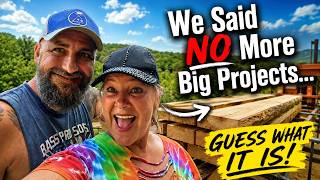 HERE WE GO AGAIN… 😂 tiny house, homesteading, cabin build, DIY HOW TO sawmill tractor