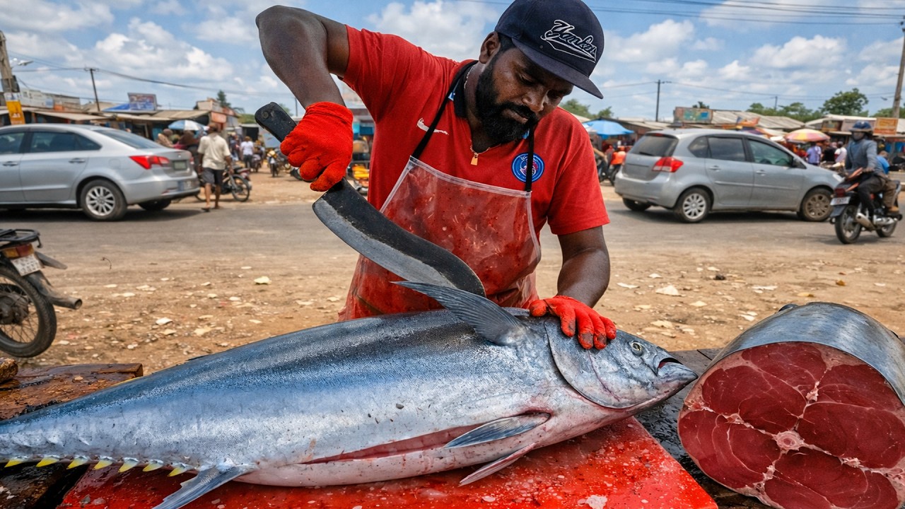 WoW ATTRACTIVE !! Biggest Street Fish Cutting Fish Market In The World