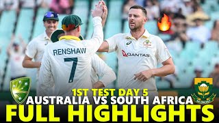 Australia vs South Africa 1st Test 2026 Day 5 Full Highlights | Aus vs SA