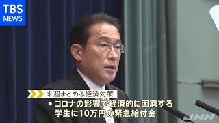 困窮学生１０万円給付などの経済対策 来週取りまとめ